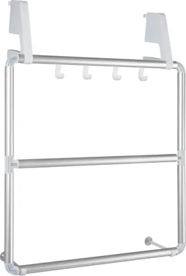Produktbild von WENKO Türgarderobe mit 4 Haken silber, 1 St.