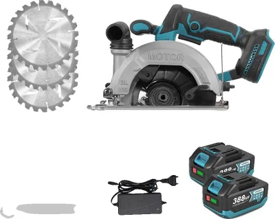 Produktbild von Kreissäge, bürstenloser Motor, verstellbarer Schnittwinkel, 2xBatterie Set