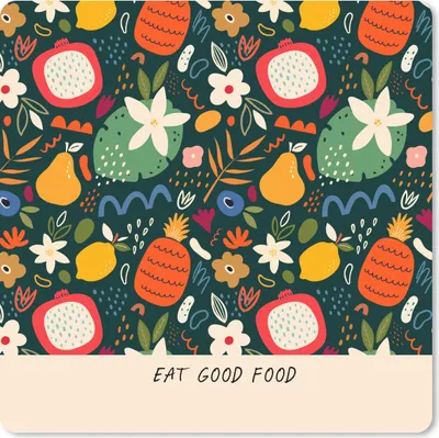 Produktbild von MuchoWow® Mauspad Mousepad Sprichwörter - Gutes Essen essen - Zitate 20x20 cm - Mousepads - Maus Mat - Pad - Mausunterlage - Desk Mat - Bureauartikeln