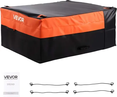 Produktbild von VEVOR Gepäckträgertasche Ladeflächentasche Hintergepäcktasche aus wasserdichtes 840D-PVC (0,736 m³), Gepäcktasche zur Aufbewahrung auf der Ladefläche von Lkws mit Haken für PKW Schwarz Orange