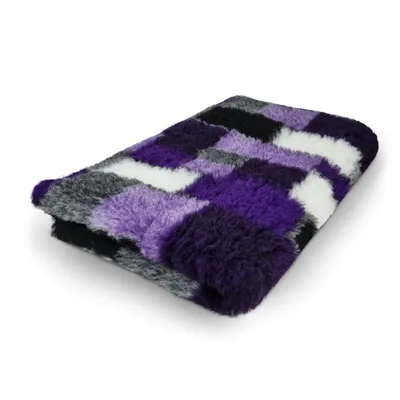 Produktbild von Vet Bed Patchwork Hundedecke violett schwarz weiß, 150 x 100 cm