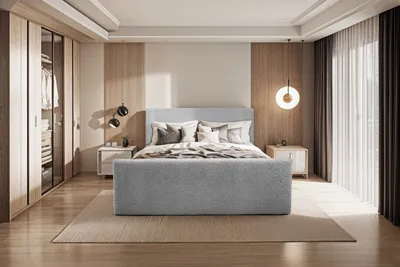 Produktbild von Kaiser Möbel Boxspringbett mit bettkasten und topper LAMM stoff Sven Grau 120x200 cm H3