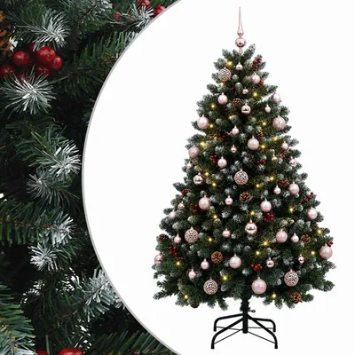 Imagen del producto de vidaXL Árbol de Navidad artificial, color verde, con adornos navideños, 150 cm