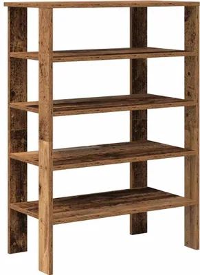 Image de vidaXL Étagère à chaussures aspect bois ancien 61x32x87,5 cm Matériau dérivé du bois