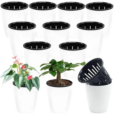 Obrázok produktu pre Samozavlažovacie kvetináče, 12 kusov, 10 cm, vhodné pre izbové rastliny