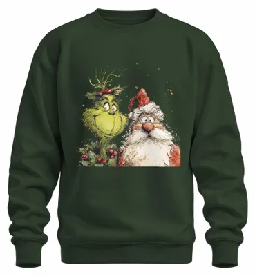 Obrázek produktu pro Tričko s potiskem "Grinch, Santa Claus, Vánoce", zelené barvy, velikost L