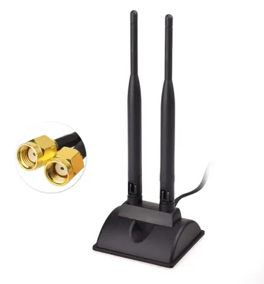 Produktbild von Eightwood WLAN Antenne WiFi Antenne 6dBi 2.4G/5G Dualband RP-SMA Magnetfuß – RP-SMA Antenne