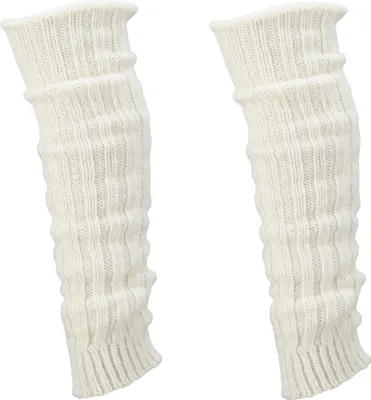 Produktbild von krautwear® 2 Paar Stulpen mit Alpakawolle ca. 40cm Legwarmers Grobstrickstulpen (2x wollweiss)