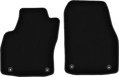Produktbild von Wielganizator Velours-Autoteppiche vorne – passend für Opel Astra H (Limousine, Fließheck, Kombi, TwinTop, Cabrio, Coupé, Bj. 2003-2010) –  schwarz, passgenau, mit Befestigungen set 2 Stk.