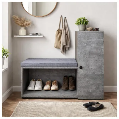 Produktbild von Schuhschrank mit Sitzbank Thekla Betonoptik