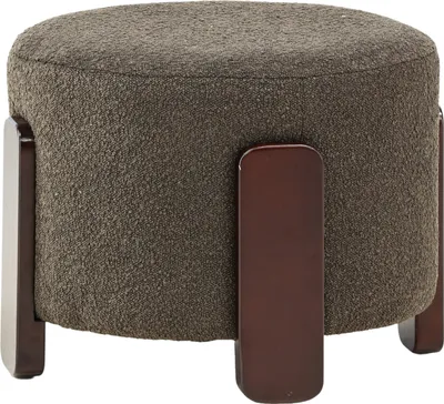 Zdjęcie produktu dla Coffey puf, podnóżkiem Ø52,5cm  brązowy, ciemny szary.