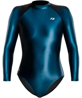 Image de Zone3 Thermique, combinaison de natation manches longues, col montant, modèle OWS Ti+, couleur bleue, taille UK 10 (pour femme), couleur bleue, taille UK 10