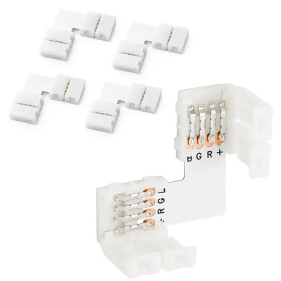 Produktbild von 5x LED RGB Strip Eckverbinder Schnellverbinder Steckverbinder L Verbinder Set