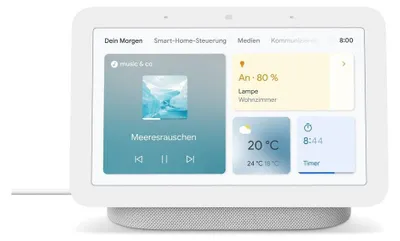 Produktbild von Google Nest Hub (Gen 2), Google Assistant, Rechteck, Weiß, Chalk, Spanisch, Italienisch, Android, iOS