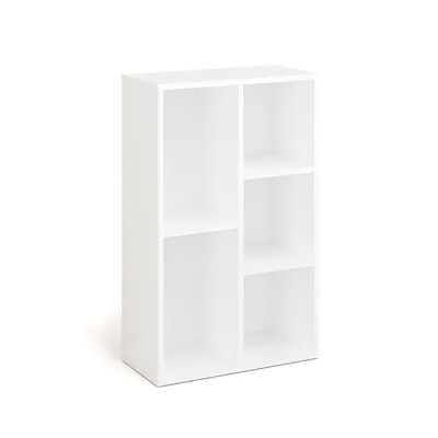 Produktbild von KOMTO Bücherregal Weiß - Bücherschrank Regal Schmal mit 5 Fächern für Wohnzimmer, Kinderzimmer, Schlafzimmer | Book Shelf Sola 50B x 24T x 80H cm