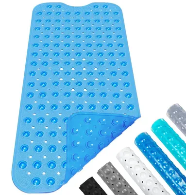 Obrázok produktu pre Podložka do vane/sprchy, 100x40 cm, priehľadná, modrá, protišmyková, vhodná do práčky