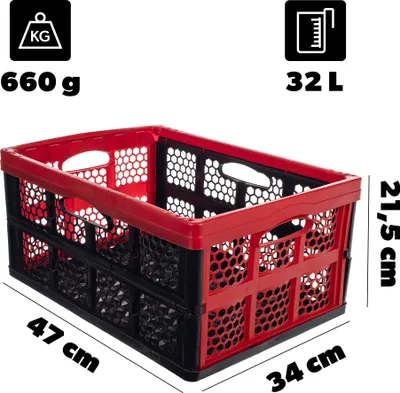 Obrázok produktu pre KADAX skladací kufor, nákupný košík, skladacia nádoba, 32 l, veľký, robustný