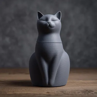 3D-gedruckte Tierurne mit Katzenmotiv – Decords, Produktansicht 1