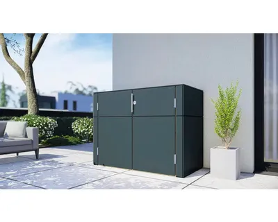 Produktbild von Gartenschrank Bertilo HPL Sideboard 155 x 75 x 116 cm anthrazit
