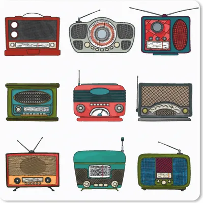 Produktbild von MuchoWow® Mauspad Mousepad Retro - Radio - Design 30x30 cm - Mousepads - Maus Mat - Pad - Mausunterlage - Gaming