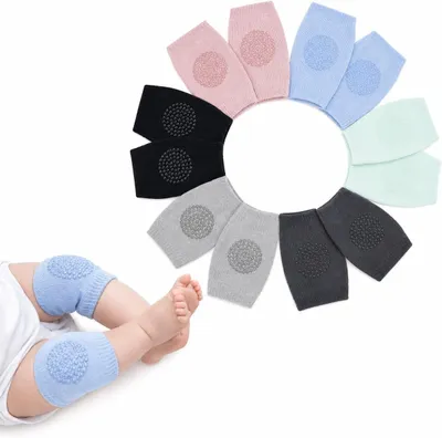 Productafbeelding van PandaEar Kruipkniebeschermers voor baby's - 6 paar - Antislip kniebeschermers voor baby's en peuters van 6-24 maanden