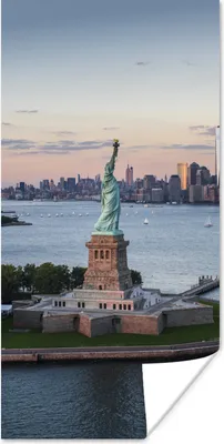 Produktbild von MuchoWow® Poster New York - Freiheitsstatue - Skyline 60x120 cm - Wandschmuck