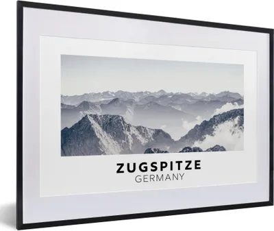Produktbild von MuchoWow® Gerahmtes Poster Deutschland - Berge - Schnee 60x40 cm - Poster mit Schwarzem Bilderrahmen Wandposter Rahmen Foto Bilder - Schlafzimmer - Plakat in Rahmen - Drucken