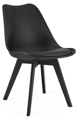 Produktbild von Schwarzer Esszimmerstuhl Mark mit gepolsterter Sitzfläche