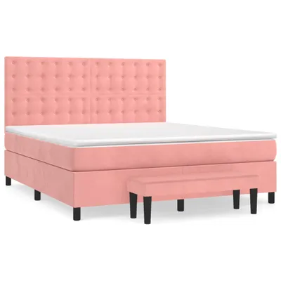 Produktbild von Boxspringbett mit Matratze Rosa 180x200 cm Samt