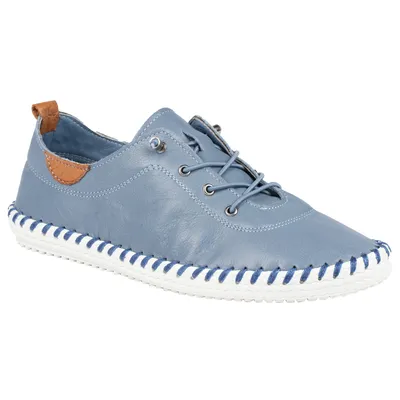 Produktbild von Lunar - Damen Leinenschuhe "St Ives", Leder GS285 (40 EU) (Mittelblau)
