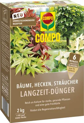 Produktbild von Langzeitdünger COMPO für Bäume, Hecken, Sträucher 2 kg, für ca. 35 m² mineralischer Dünger reich an Kalium, 6 Monate Lan