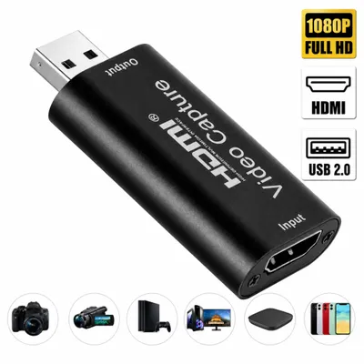 Produktbild von L18C HDMI Video Capture Card – USB 2.0 Game Recorder, 4K Input / 1080p Output, Live Streaming & Aufnahme für PC, PS4, Xbox