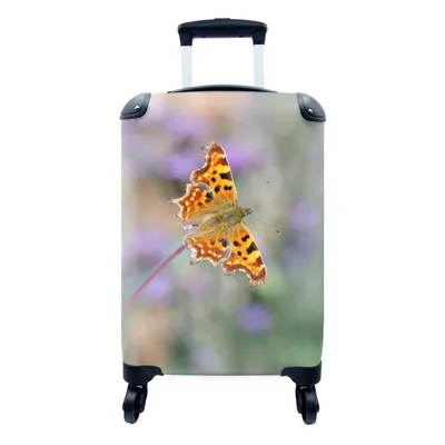 Produktbild von MuchoWow® Koffer Handgepäck Trolley Rollkoffer Kleine Reisekoffer mit 4 Rollen - Schmetterlingssittich auf einer Blume - Cabin Size < 55x40x23 cm & 55x40x20 cm - Fotokoffer - Kabinenkoffer - Boardgepäck - Reise-Box - Reisekoffer - Reisegepäck - Koffer mit Bild - Trolley für Kinder