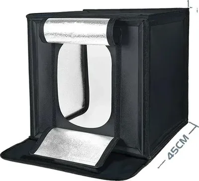 Produktbild von Fotografie Lichtbox, Vielseitige Einrichtung, Helles LED-Licht, 45CMx43CMx43CM