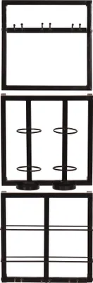 Produktbild von SIT Möbel Wandregal-Set 3-tlg. | Halterung für 4 Flaschen und 6 Gläser | Metall antikschwarz | B 35 x T 15 x H 115 cm | 01053-45 | Serie THIS & THAT