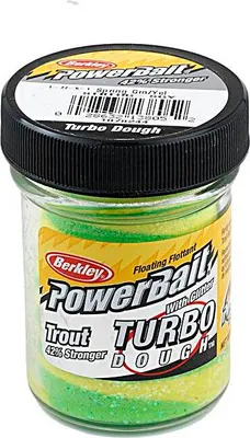 Immagine prodotto di Berkley Power Bait Trout Bait Turbo Dough primavera verde/giallo Forellen-Teig