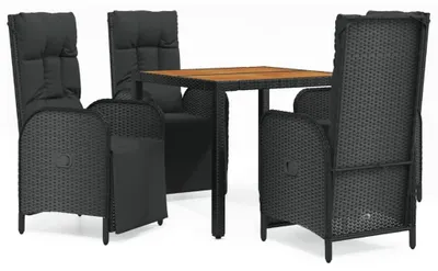 Imagen del producto de Mesa de jardín de 90 cm, color , fabricada en polirratán, con estructura de acero resistente a la intemperie, para 4 personas