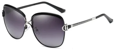 Produktbild von Techsuit – Polarisierte Sonnenbrille 8702, Damen-Sonnenbrille mit Polarisation, UV-Schutz und Metallfassung – schwarz