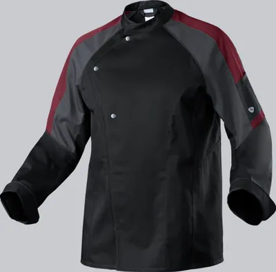 Produktbild von BP Kochjacke für Herren schwarz/grau/barolo, Gr. XSn