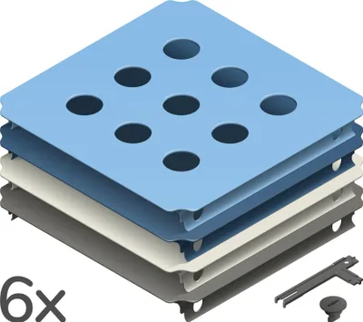 Produktbild von Quadro Lochplattenset L Home Erweiterungs-Set mit 6 gelochten Platten zur Erweiterung des Quadro-Baukastens – Petrol