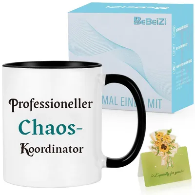 Obrázok produktu pre Šálka "Profesionálny koordinátor chaosu", objem 330 ml, darčeková myšlienka do kancelárie