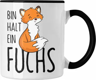 Produktbild von Trendation - Tasse mit Fuchs-Motiv Geschenk für Fuchs-Liebhaber Ich Bin Halt Ein Fuchs Rothaarige (Schwarz)