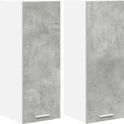 Immagine prodotto di Armadio pensile 2 pcs Grigio Cemento e Bianco 30 x 31 x 80 cm