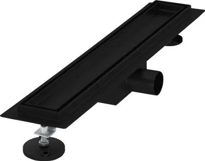 Obrázek produktu pro LuxeBath sprchový žlábek 2v1 z nerezové oceli, 50 cm, černý, obkladový, extra plochý