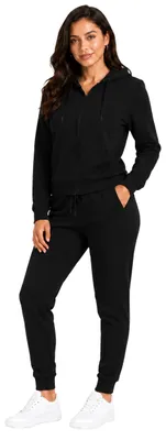 Produktbild von Damen Jogginganzug einfarbig 100% Baumwolle 586 Schwarz M