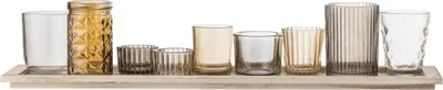 Produktbild von Sanga Tablett mit Teelichthaltern, Braun, Glas