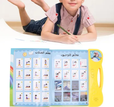 Zdjęcie produktu dla Książka dźwiękowa arabsko-angielska Interaktywna zabawka do nauki czytania dla dzieci powyżej 3 roku życia