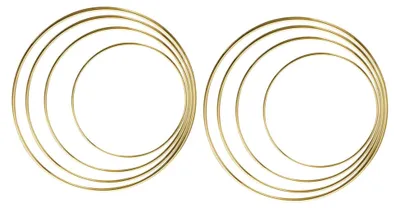 Produktbild von 8 Stück Runde Metallreifen für Bastelarbeiten - Goldene Eisenringe für DIY-Kränze und Traumfänger
