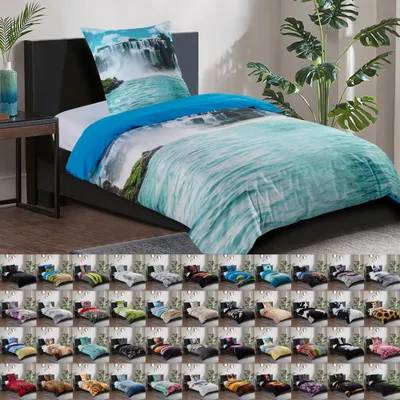 Obrázok produktu pre SANILO® Posteľná bielizeň 135x200 cm, 100% najjemnejšia bavlna, 2-dielna, obliečka na prikrývku, obliečka na vankúš 80x80 cm - vodopád