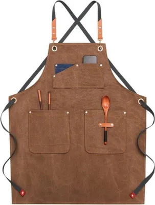 Produktbild von Mercadome® Schürze – Werksschürze – Arbeitskleidung – Werkzeuge – Universal – Braun – 71x86 cm